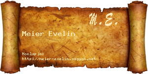 Meier Evelin névjegykártya